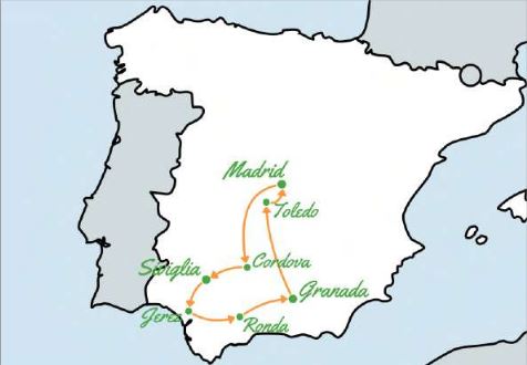Madrid, Andalusia Toledo